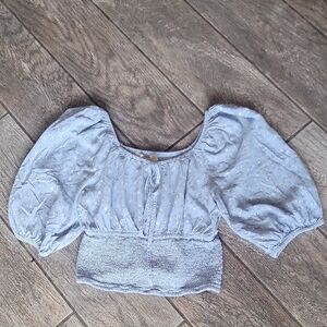 Elegant Blue Floral Women's Blouse